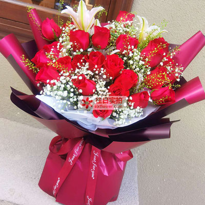 扬州30朵红玫瑰百合，做你余生故事里的人